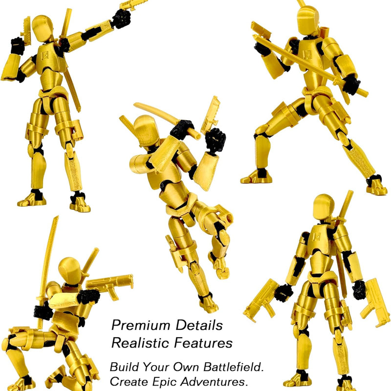 Gatling Gun Titan 13 Action Figure Set【Assembled】, Robot T Action Figure 3D Printed Dummy 13 Action Fidget Toys Figure Articulated, Lucky 13 for Collectors Desktop Decorations (Purple Blue)