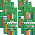 Ticonderoga Wood-Cased Pencils, Pre-Sharpened, #2 HB Soft, Neon Colors, 18 Count