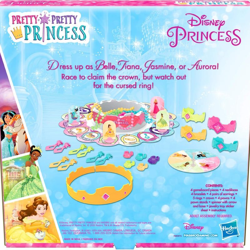 Hasbro Gaming Pretty Pretty Princess: Edition Board Game Featuring Disney Princesses, Jewelry Dress-Up Game for Kids Ages 5 and Up, for 2-4 Players (Amazon Exclusive)
