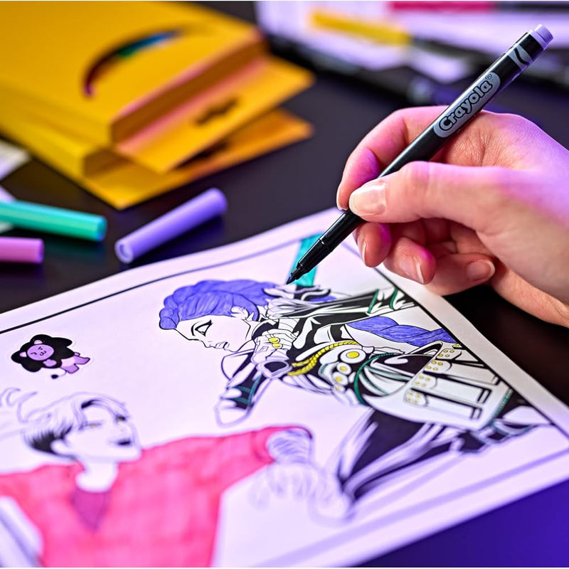Crayola Kpop Demon Hunters Art Case (40+pcs), Coloring & Sticker Craft Kit | Arts & Crafts Kit, Holiday, Birthday Gift for Kids & Teens, Screen Free Travel Activity Set, Kpop Demon Hunters Toys, Ages 8+
