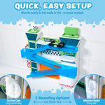 Tub Works® Splash Wheels™ Bathtime Raceway Car Ramp Toddler Bath Toy | Race Car Track with 2 Water-Activated Light-Up Racers | Light Up Bath Toys Flash & Change Colors | Engaging Bathtub Toys for Kids