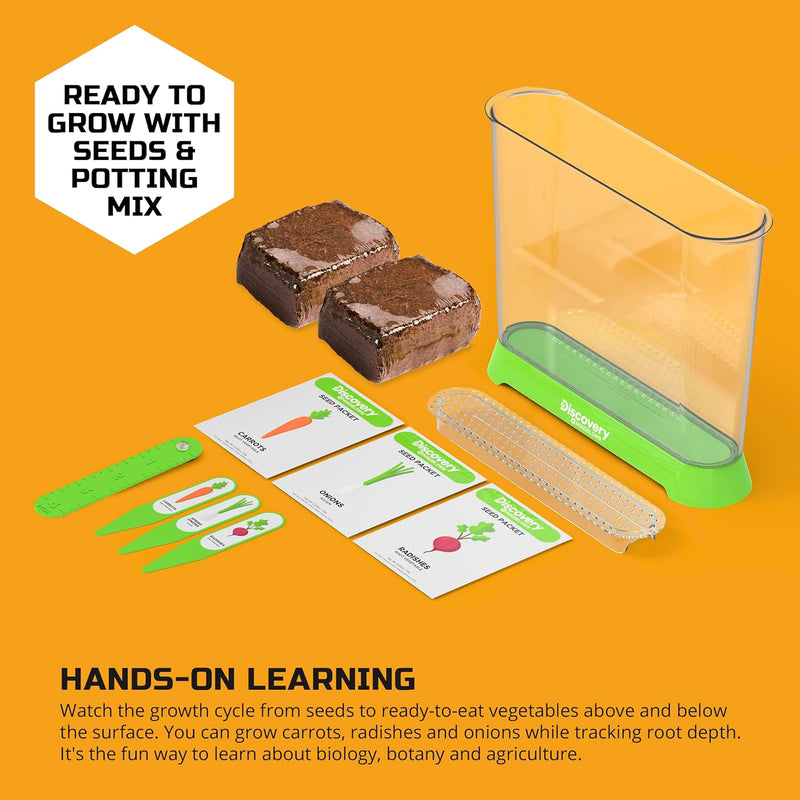 Discovery Edible Veggie Garden Watch-It-Grow Kit for Kids, DIY STEM Activity with 11-Piece Science Kit