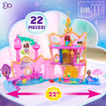Disney Junior Ariel Deluxe Atlantica Palace Playset and 4-inch Figures, Lights and Sounds, 22-pieces, Bonus Pieces, Kids Toys for Ages 3 Up by Just Play