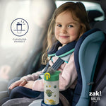 Zak Designs Sanrio Hello Kitty Sage 14oz Leak-Proof Straw Kids Water Bottle | BPA Free, Insulated Stainless Steel, Cupholder Friendly, Dishwasher Safe, Easy to Clean, Lid Lock, For School, Home, Travel