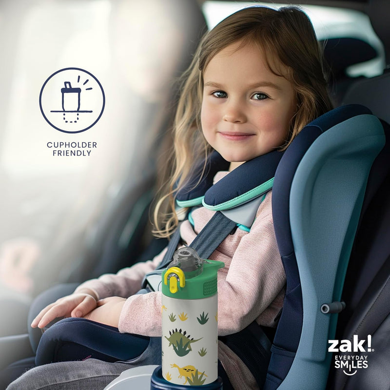 Zak Designs Sonic the Hedgehog Sage 19oz Leak-Proof Straw Kids Water Bottle | BPA Free, Insulated Stainless Steel, Cupholder Friendly, Dishwasher Safe, Lid Lock, Handle, For School, Home, Travel, Outdoor