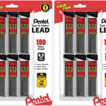 Pentel Super Hi-Polymer Refills, 0.7 mm Medium, HB, 180 Pieces of Lead (C27BPHB6)