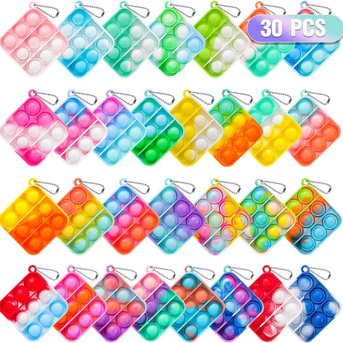 pop fidget toys for kids 4-8 8-12 mini pop keychain bulk party favors classroom prizes
