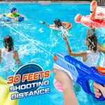 Quanquer 600cc Water Guns for Kids & Adults - 6 Pack Super Squirt Blasters Soaker with Long Range, High Capacity Pump Action, Summer Swimming Beach Outdoor Water Fighting Play Pool Toys for Boys Girls