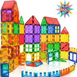 100pcs Magnetic Tiles Magnetic Building Blocks for Toddlers 3 4 5 6 7 Year Old Boys Girls Educational Magnet Blocks Christmas Birthday Gift Toys for Kids Ages 4-8 Sensory Toys 1-3