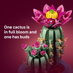 LEGO Botanicals Flowering Cactus Building Set for Kids, Ages 9+, Gift for Birthdays, Cactus Room Decor for Display