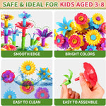 81-Piece Flower Garden Building Toys Set for Girls Ages 3-6, Building Educational Stem Toys with Storage Box
