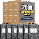 Trail maker (50 Pack Bulk Composition Notebooks, Wide Ruled Marble Cover, 200 Pages (100 Sheets), 9.75 x 7.5, Bulk School Supplies for Classroom, Office & School Donations