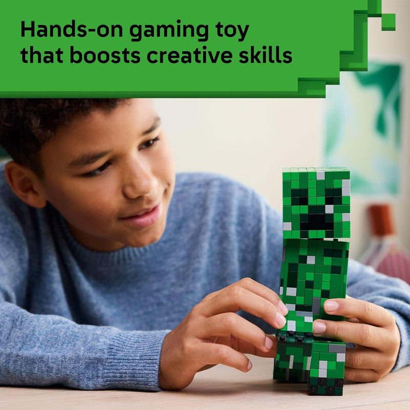 LEGO Minecraft The Creeper Building Toy for Kids, Ages 10+, Includes 1st Version Creeper Minifigure