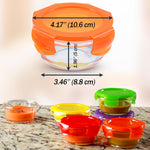 8oz Glass Food Storage Containers with Airtight BPA-Free Lids 6 Pack, 1 Cup Small Glass Freezer Containers for Sauce, Sides, Meal Prep - Reusable & Dishwasher Microwave Fridge Freezer Safe