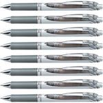 Pentel EnerGel RTX Retractable Liquid Gel Pen, (0.7mm) Medium Line, Metal Tip, Black Ink, Box of 12 (BL77-A)