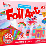 Klever Kits Foil Art Kit for Kids - Arts & Crafts Supplies, Mess Free Coloring, Foil Foam Stickers, Creative Travel Toys, Birthday Gifts for Boys & Girls Ages 4 and Up