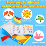 Origami Paper Set, 308PCS Kids Craft Paper Kit with Instructional Book for Girls Age 6,7,8,9,10,11,12, Art Projects Supplies for School Class Craft Lessons- Christmas Birthday Gifts for Boys&Girls