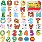 joycat wooden thick alphabet magnets for toddlers, large size cute animal colorful abc magnetic letters