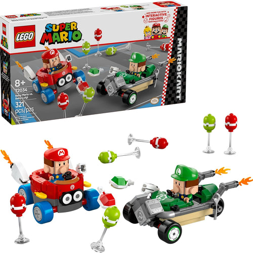 LEGO Super Mario: Mario Kart Baby Mario vs. Baby Luigi Collectible Toy Building Set