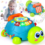 KWYZ Musical Turtle Crawling Toy - Light & Sound Baby Tummy Time Toys for 6-18 Months