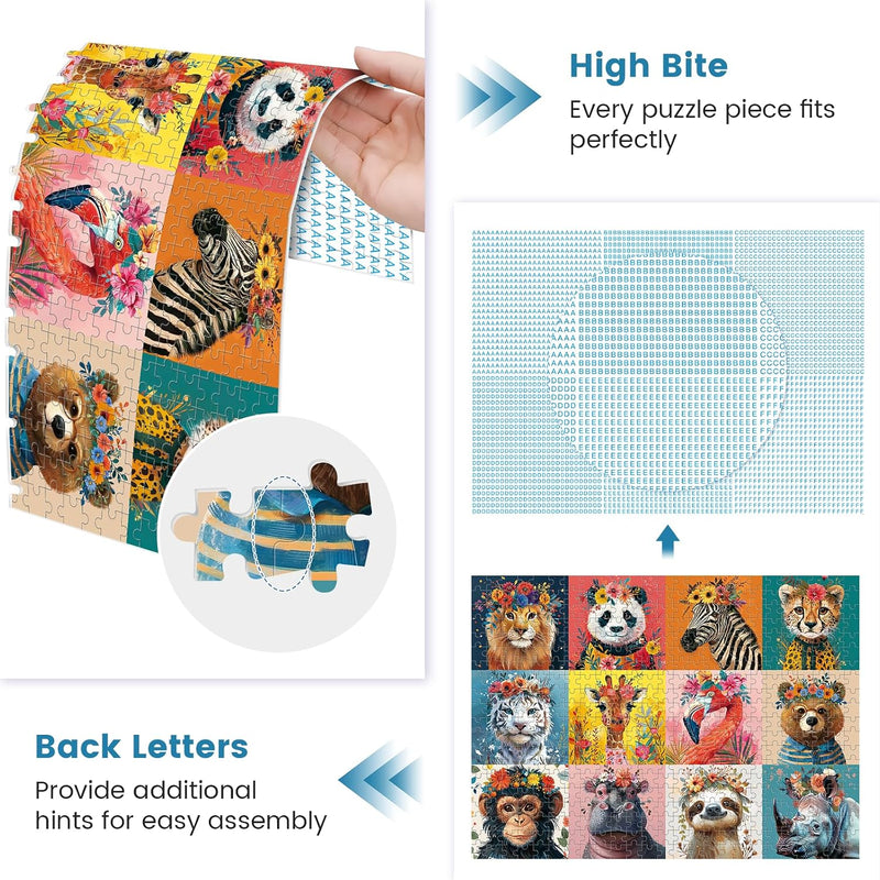 500 Piece Puzzles for Adults,Beautiful Wild Animals Jigsaw Puzzle for Adults Seniors,Recycled Cardboard Dogs Puzzle 500 Piece,Family Activity Great Gift for Family Friends 20.5 * 15 inch