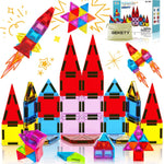 Mini Magnetic Tiles for Kids, Magnetic Building Set, Travel Toys for Ages 3+