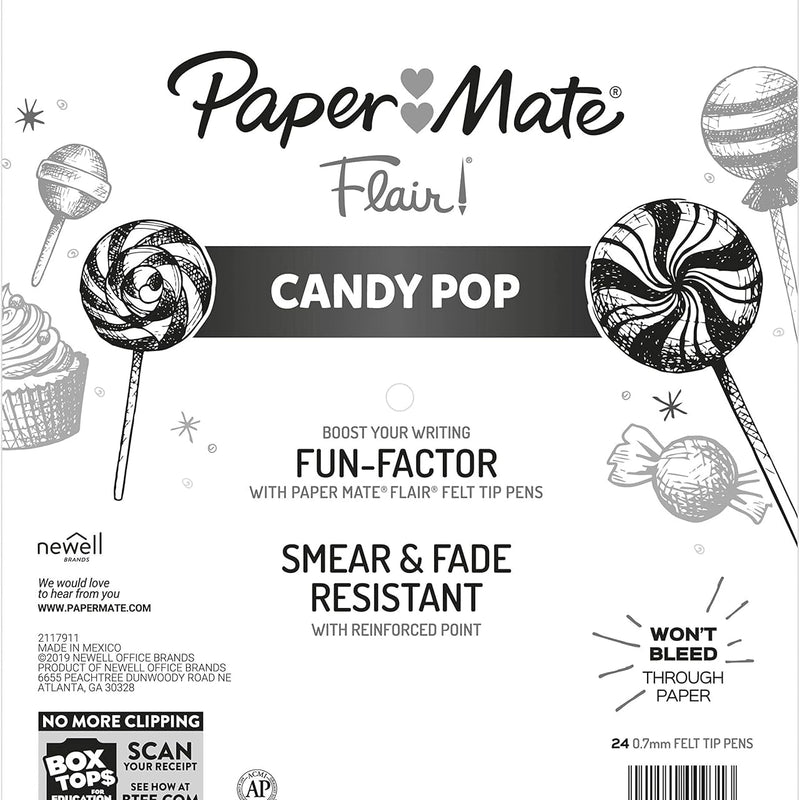 Paper Mate Flair Felt Tip Pens, Medium Point (0.7mm), 24 Count - Back to School, Teacher Supplies, Arts & Crafts