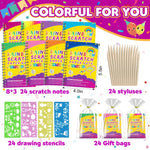 24-pack scratch rainbow art crafts notebooks for kids bulk birthday gift classroom prizes