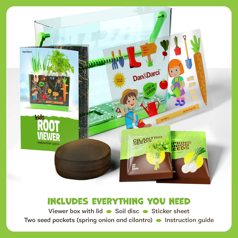 Dan&Darci root viewer kit for kids, grow your own plant, science STEM toy, craft gardening kit for ages 4-8