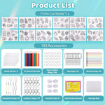 Funtopia Shrinking Art Sheets Kits for Kids, 75 Pre-Cut Keychain Making Kit | 12 Themes Shrink Paper Craft, DIY Shrink Art Plastic Sheets with Charms and Keychains Accessories