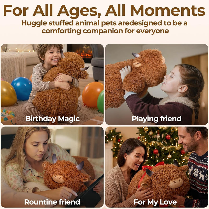 Mewaii Mom's Choice Award | 4 lbs Weighted Stuffed Animals Highland Cow - 23" Heavy Weighted Plush & Stuffy - Realistic Scottish Cow Plushy Gift for Kids & Adults - Large Cuddly Weighted Cow Toy