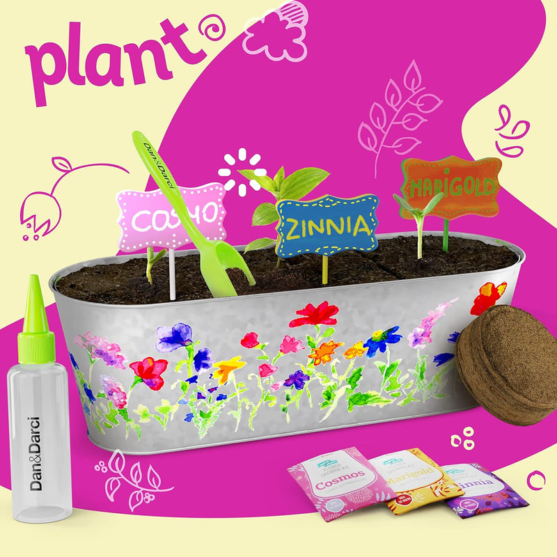 Dan&Darci Paint & Plant Flower Growing Kit for Kids - Perfect for Ages 5-12, a Fun and Educational Gift