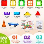 cossy 120Pcs Magnetic Tiles Magnetic 3D Building Blocks Set Educational Construction Toys for 3 4 5 6 7 8 Year Old Boy and Girl with Stronger Magnets, Educational Toys, Recreational, Conventional