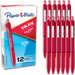 Paper Mate InkJoy 300RT Retractable Ballpoint Pens, Medium Point (1.0mm), Blue Ink, 12 Count - Writing, Journaling, Note-Taking, Office Supplies, Ultra Smooth Ink