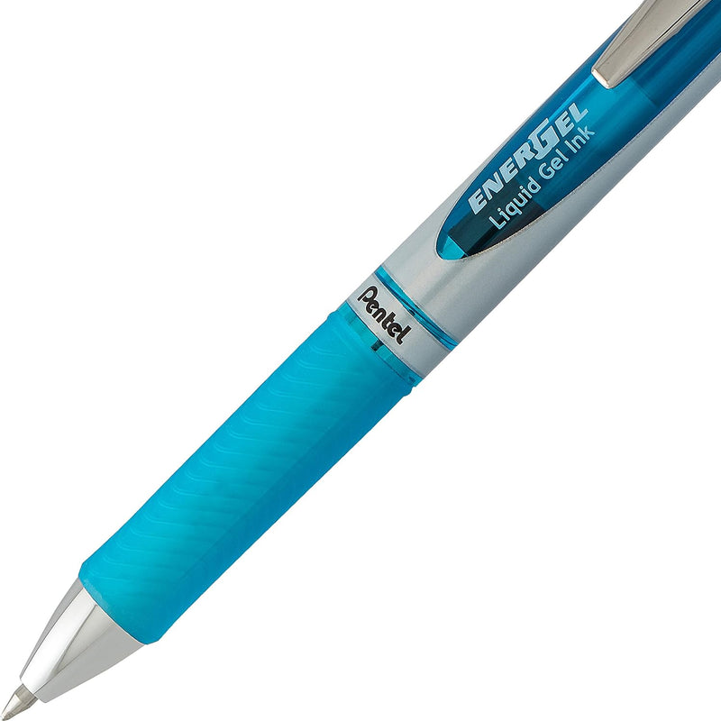Pentel EnerGel RTX Retractable Liquid Gel Pen, (0.7mm) Metal Tip, Medium Line,Assorted Ink, 8-Pk (BL77BP8M1)