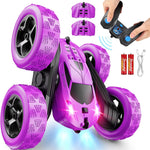 Qunreda 4WD RC Stunt Car for Kids, 2.4GHz, LED Lights, 360° Flips, Upgraded USB-C Batteries, 6-12 years old