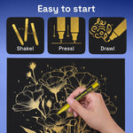 ARTISTRO 2 Gold Acrylic Paint Markers - 0.7mm Extra Fine-Tip Metallic Paint Pens - Perfect for Crafting, Art Projects, & More