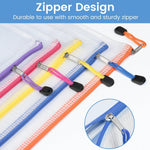 Sooez 24 Pack Mesh Zipper Pouch Bags with Label Pocket, A6 (9.1×4.7 in) Small Pencil Case Pouch for Organizing, Clear Plastic Pencil Pouches Bulk for School Supplies Storage, Money Envelopes for Cash
