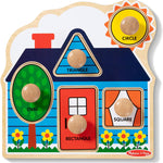 Melissa & Doug First Shapes Jumbo Knob Puzzle, Wooden Peg Puzzle, Ages 1+, Educational Toy for Shape Recognition