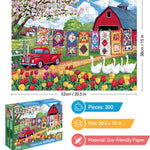 300 Piece Jigsaw Puzzle for Adults – Farmyard Delight with Quilts & Tulips– Challenging and Relaxing Puzzle for Game Nights, Gifts & Home Décor (20.5" × 15")