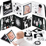 URMYWO High Contrast Baby Toy, Soft Baby Book for Newborn, Visual Stimulation, Montessori Sensory Infant Toys