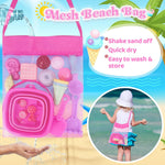 Collapsible Beach Toys Set for Kids & Toddlers: Foldable Bucket, Shovels, Sand Molds, Ice Cream Playset