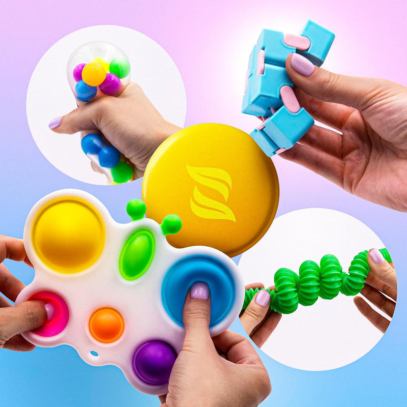 Fidget Poppers Pack – 50 Pcs Fidget Toys, Party Favors for Kids 8-12, Stocking Stuffers, Bulk Sensory Toys for Classroom Treasure Box Prizes, Goodie Bags, Birthday Gifts