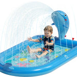 QPAU Elephant Splash Pad for Toddlers 1-3, Inflatable Sprinkler Pool for Outdoor Play