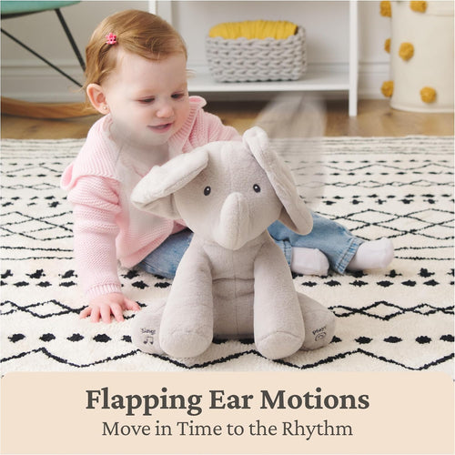 GUND Flappy the Elephant Singing Plush Toy for Babies 0 and Up, Gray, 12"