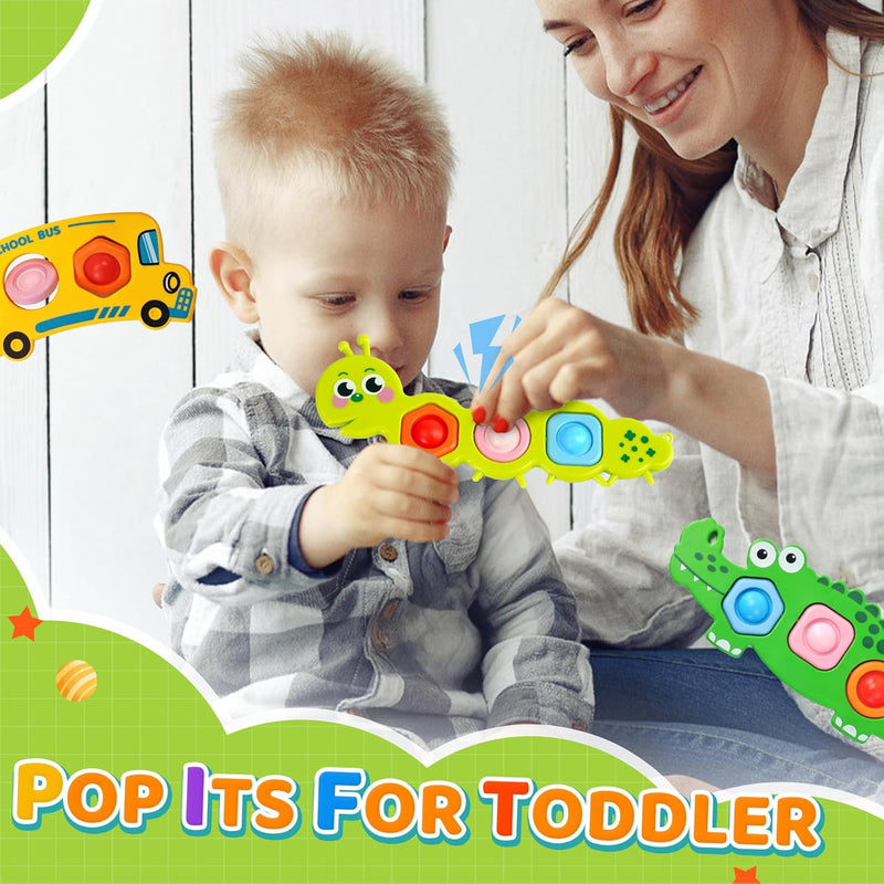 3pc Fidget Popper Sensory Toys For Toddlers, Airplane Travel Activities