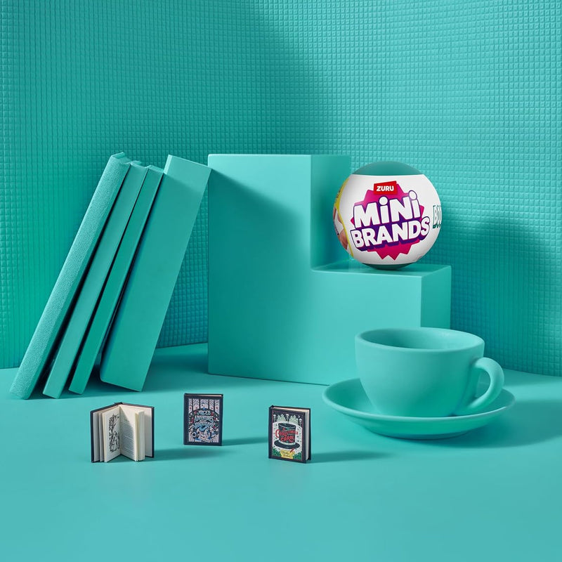 Mini Brands Books Capsule by ZURU Real Miniature Book Brands Collectible Toy, Capsules of 5 Mystery Miniature Books with Real readable Pages and Accessories for Kids, Teens, Adults (Single Capsule)