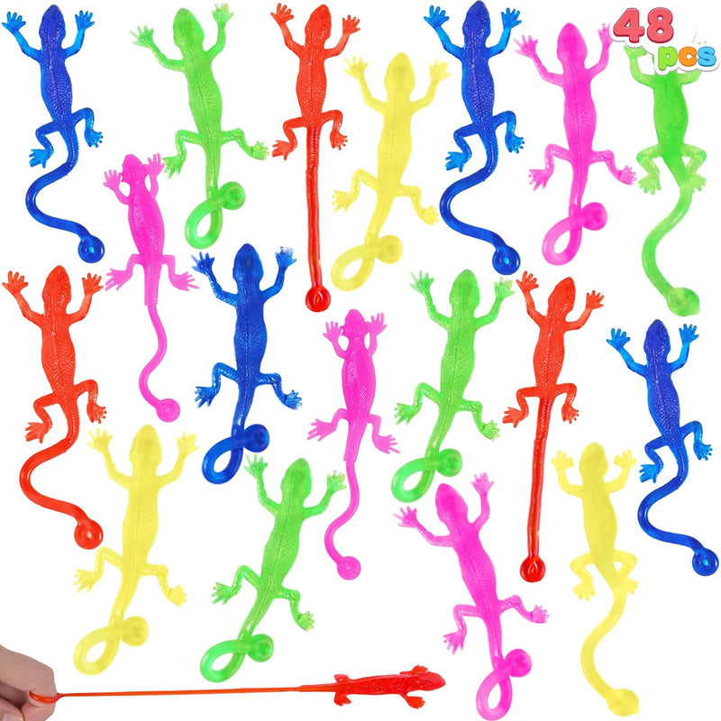 JOYIN 48Pcs Glitter Sticky Hands Party Favors for Kids, Holiday Traditions, Classroom Treasure Box Carnival Prizes Bulk Pinata Stuff Mini Toys