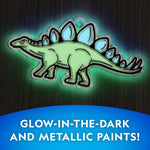 National Geographic Dinosaur Stained Glass Suncatcher Craft Kit for Kids | Glow-in-the-Dark Dinosaur Toy, Window Art, Paint Supplies, Kid Crafts Ages 4-8, Creative Activity, Birthday Gift