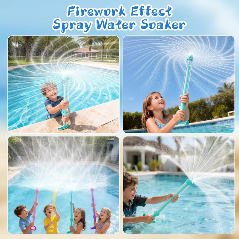 8 Pack Firework Spray Water Gun, Creativity Squirt Water Blaster Guns for Kids Adults, Firework Spray Water Soaker Toys for Pool Party Outdoor Summer Water Games